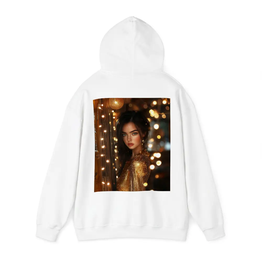Woman Gold Dress Warm Bokeh Lights – Hoodies
