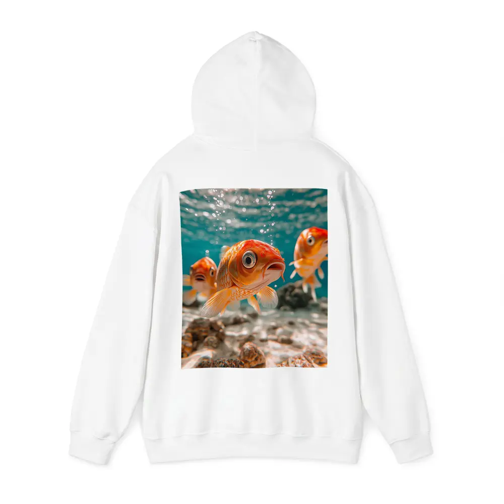 Goldfish Swimming Underwater Sandy Ocean Floor – Hoodies
