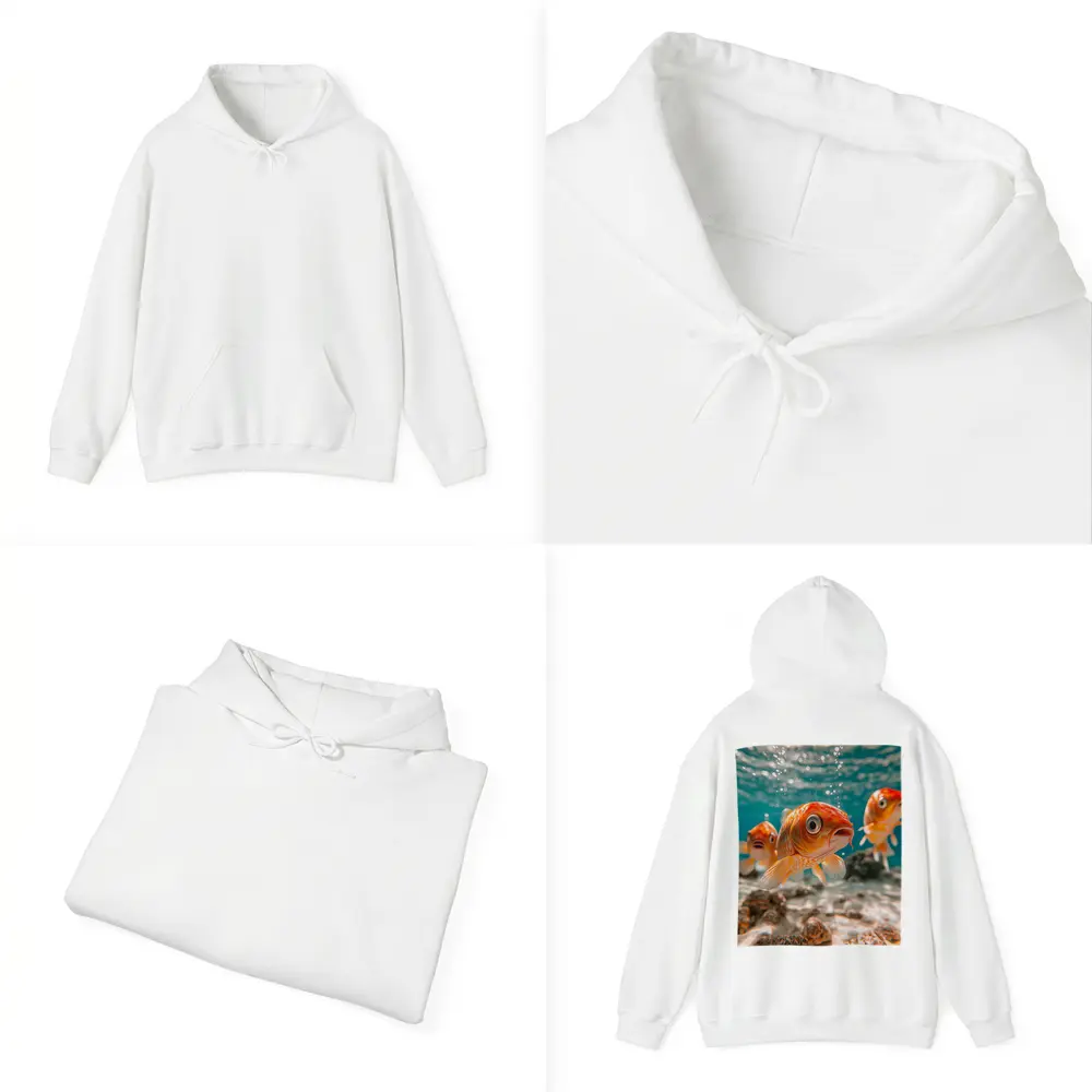 Goldfish Swimming Underwater Sandy Ocean Floor – Hoodies