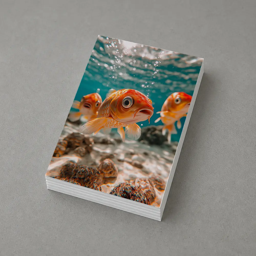 Goldfish Swimming Underwater Sandy Ocean Floor – Postcards