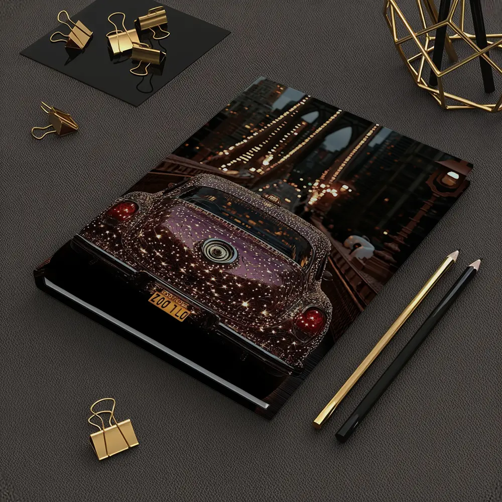 Glittering Classic Car Brooklyn Bridge Night – Notebooks