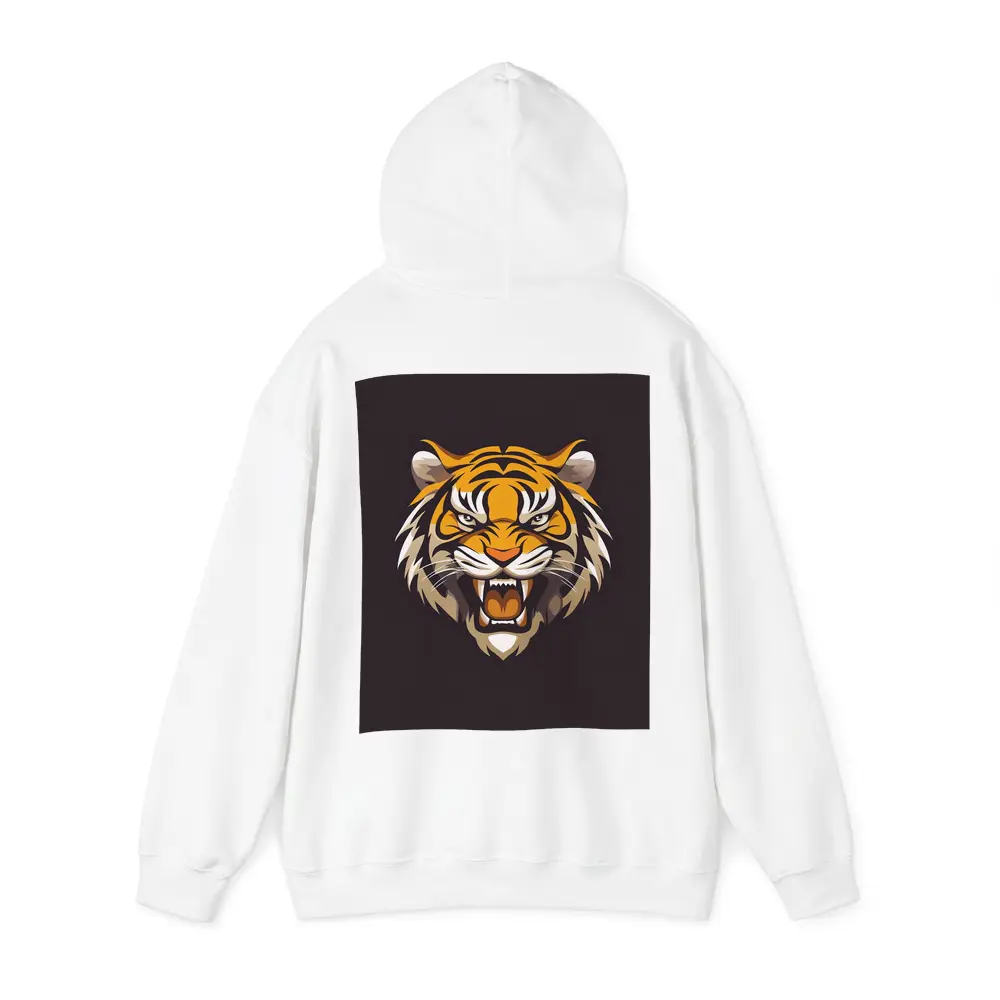 Roaring Tiger Head Illustration Dark Background – Hoodies