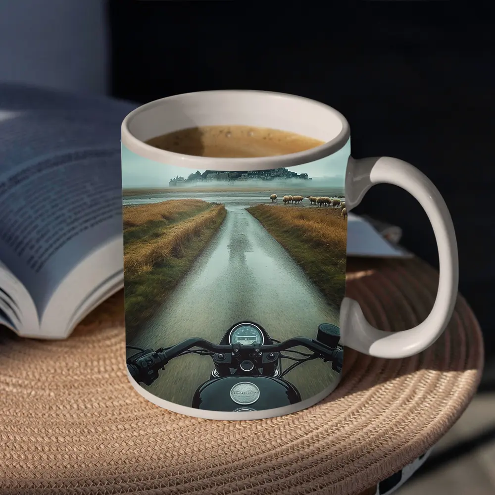 Harley Davidson Ride Mont Saint Michel France – Mugs