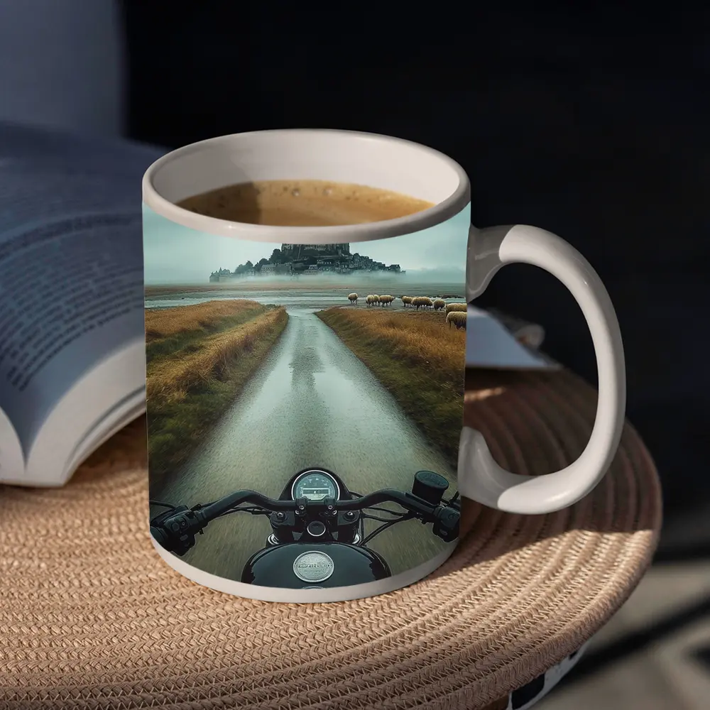Harley Davidson Ride Mont Saint Michel France – Mugs