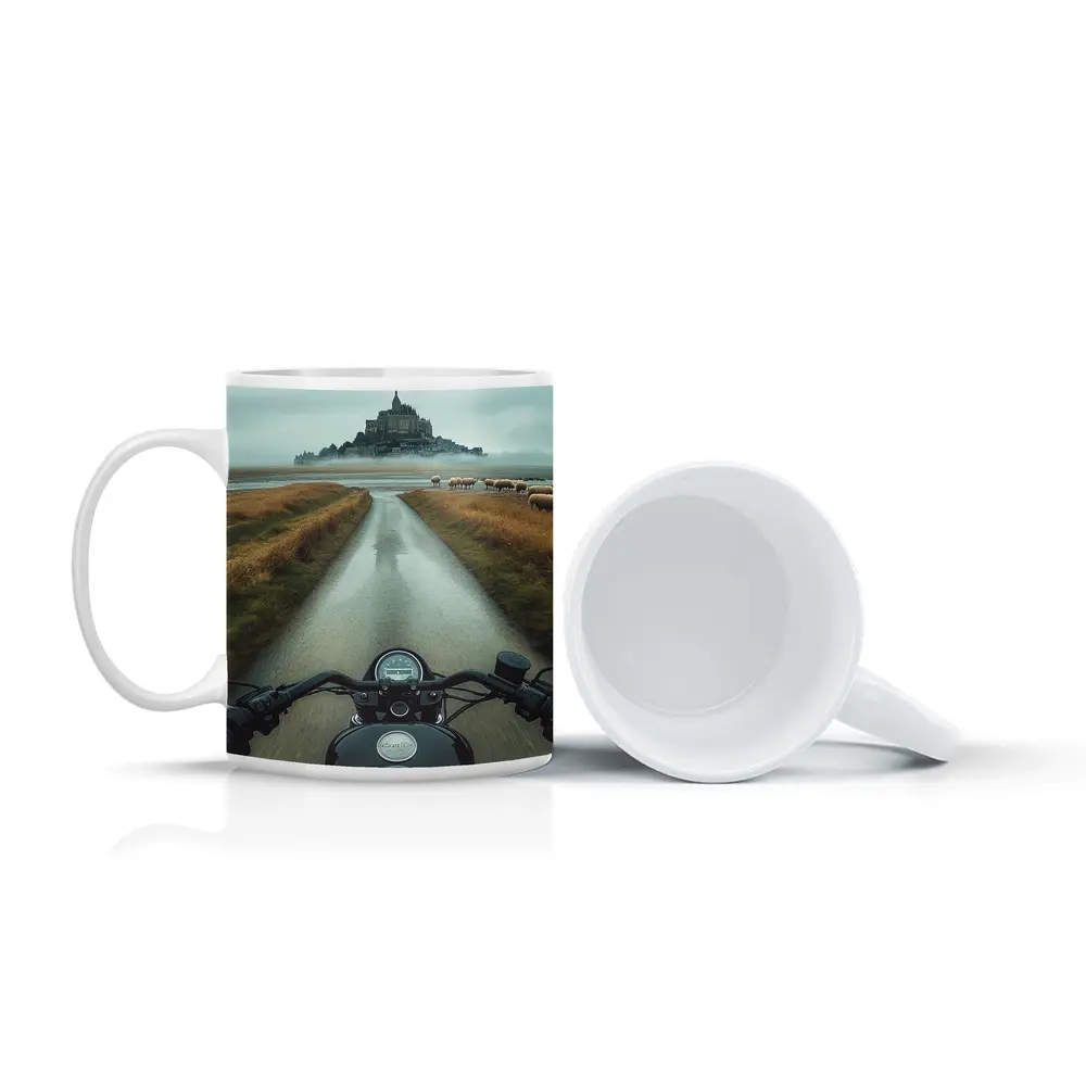 Harley Davidson Ride Mont Saint Michel France – Mugs