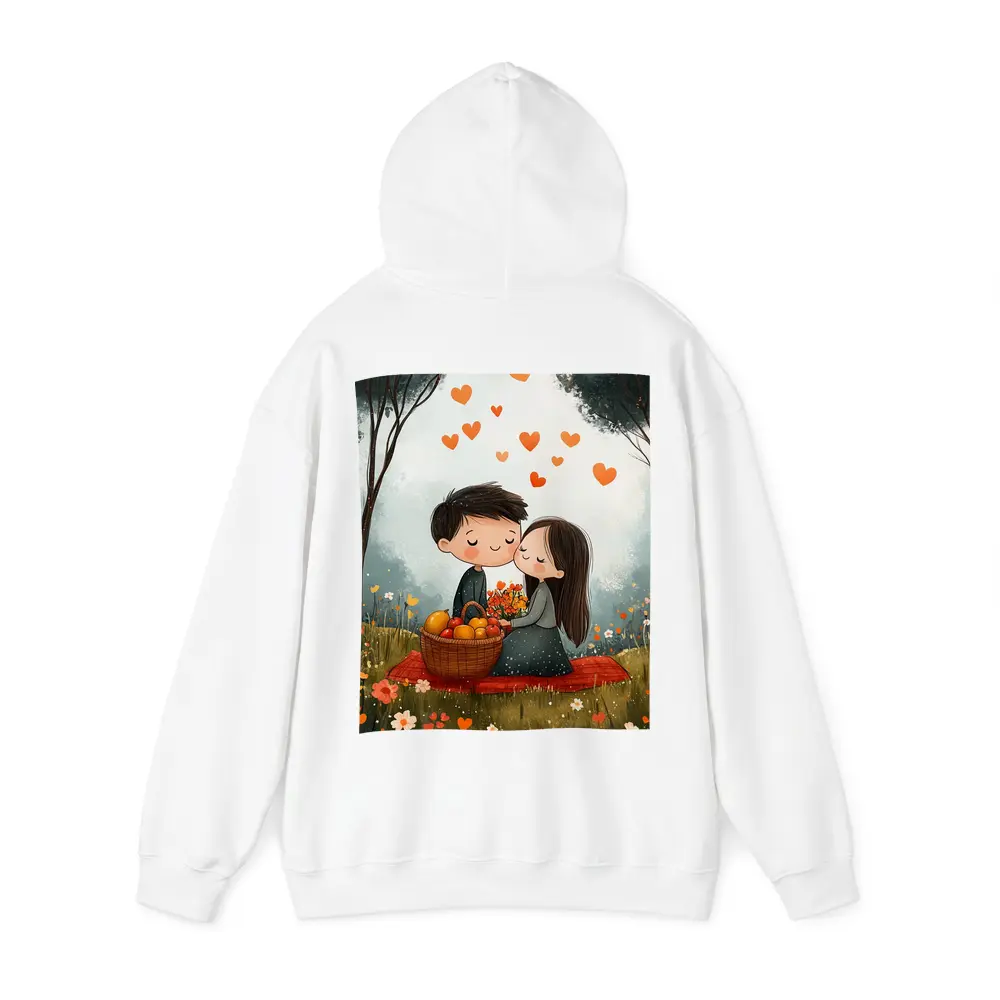 Cute Couple Kissing In Flower Field – Hoodies