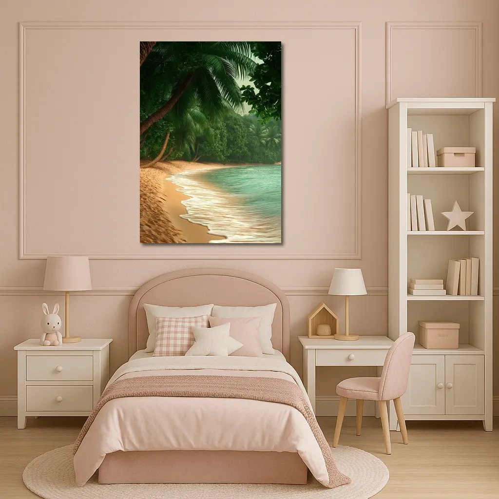 Tropical Beach Palm Trees Turquoise Water – Wall Art