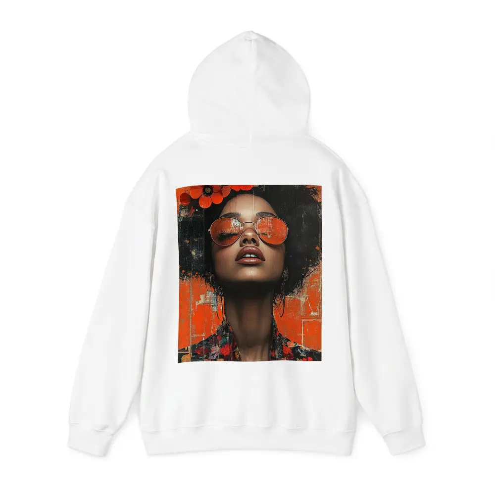 Fashion Woman Floral Afro Orange Collage Art – Hoodies