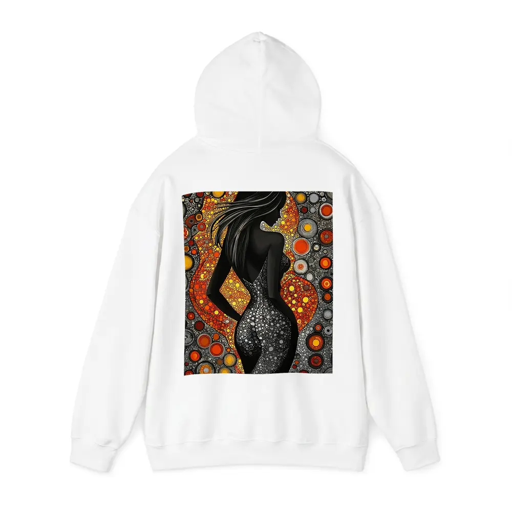 Black Female Silhouette Abstract Circle Pattern Art – Hoodies