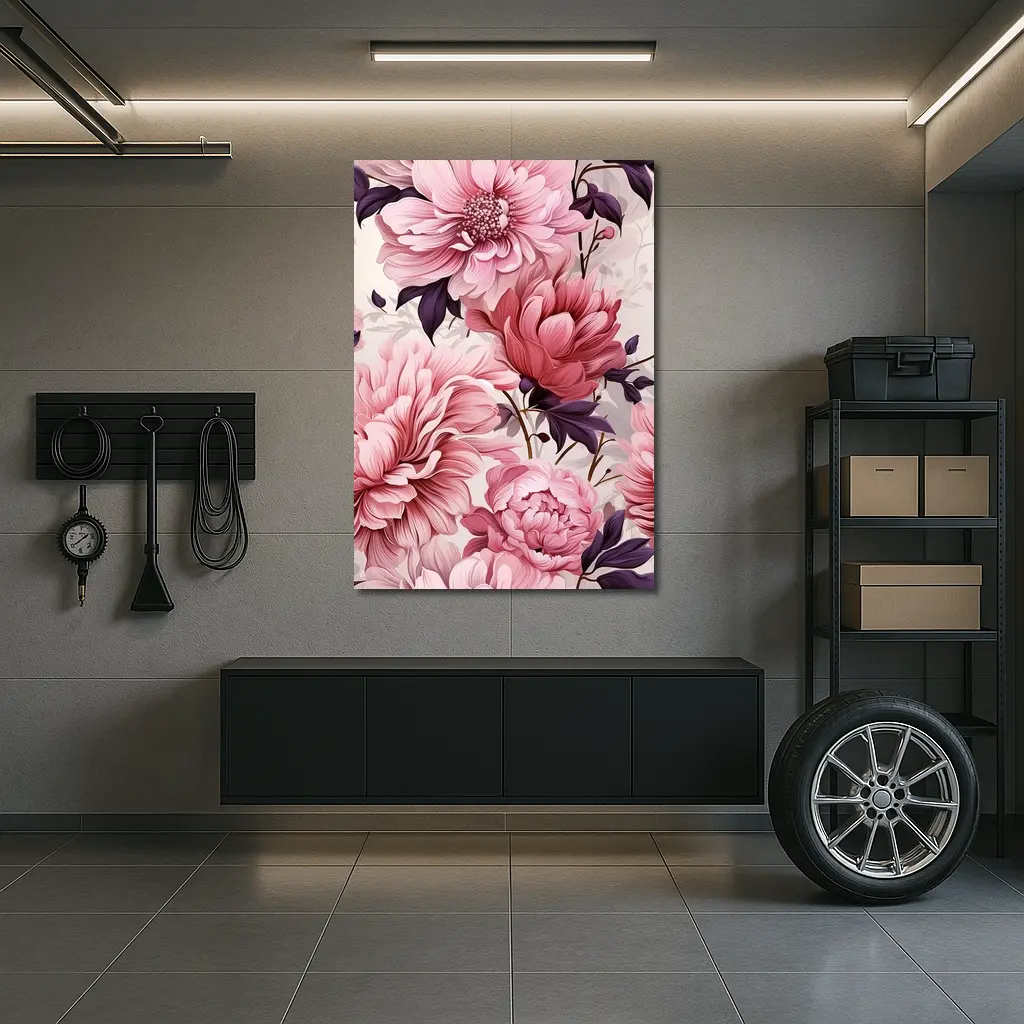 Pink Peonies Floral Illustration Soft Background – Wall Art