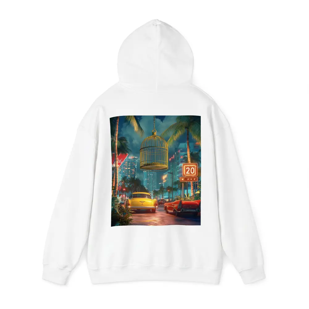 Retro Classic Cars Miami Neon Night Scene – Hoodies