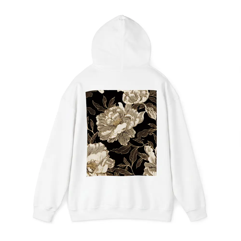 Black Gold Peony Floral Pattern Art – Hoodies