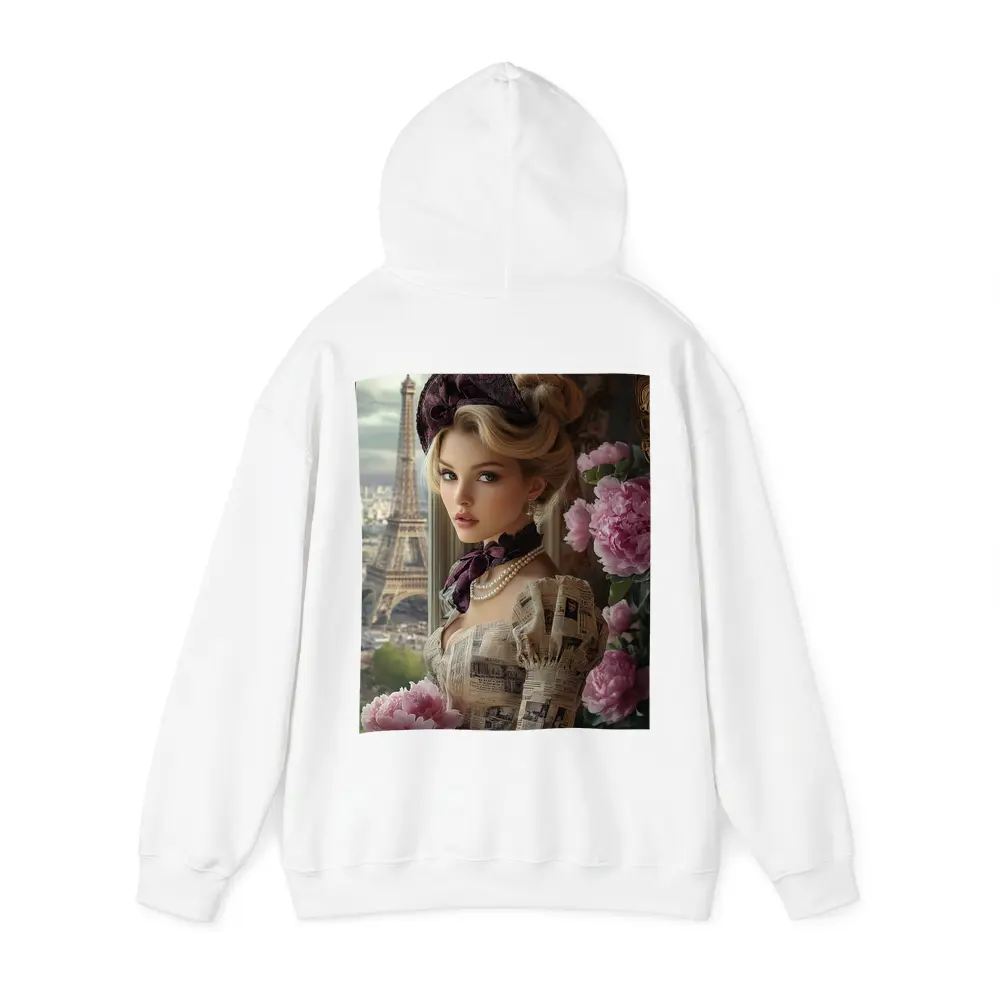 Victorian Woman Peonies Eiffel Tower Paris – Hoodies