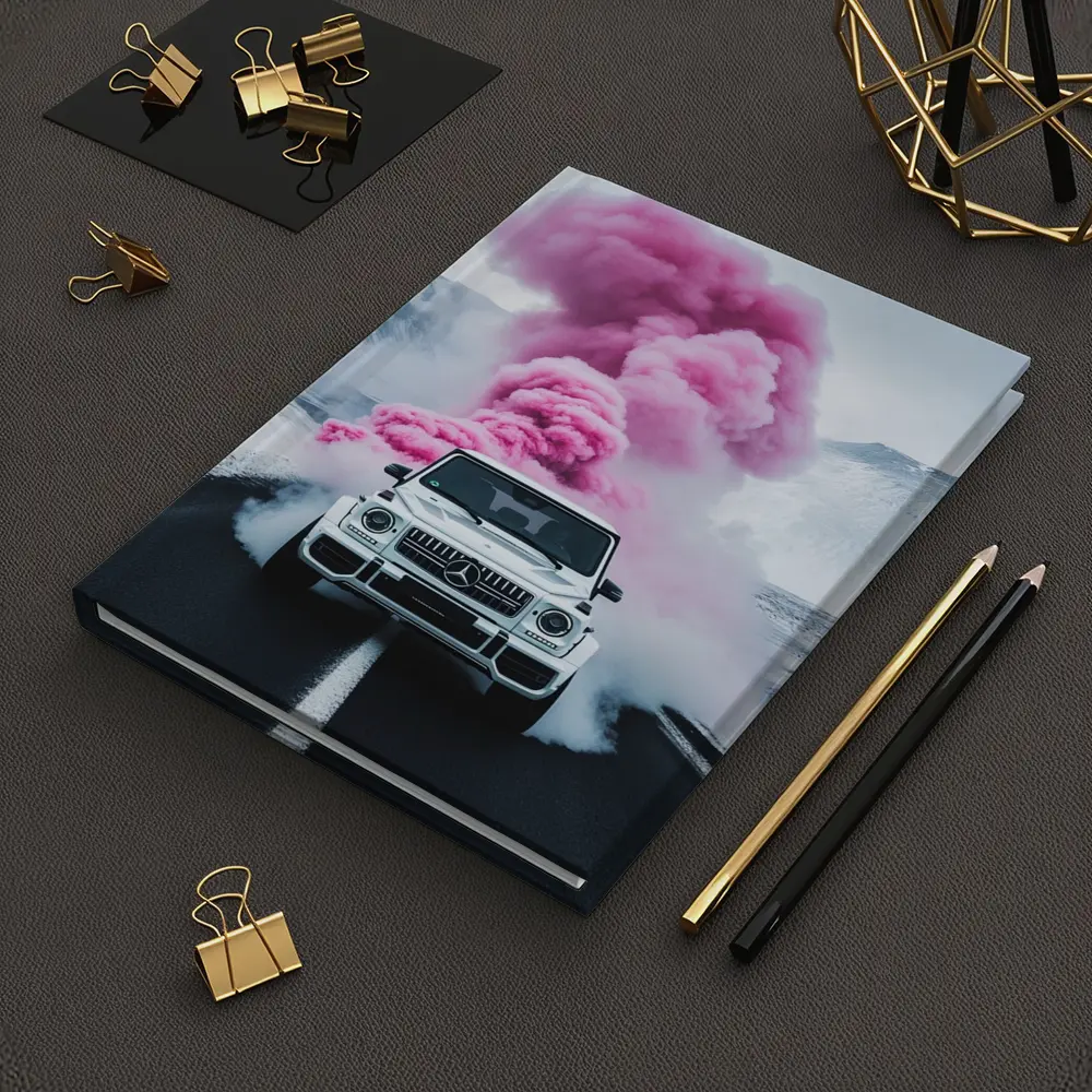 Mercedes G Wagen Pink Smoke Winter Road – Notebooks