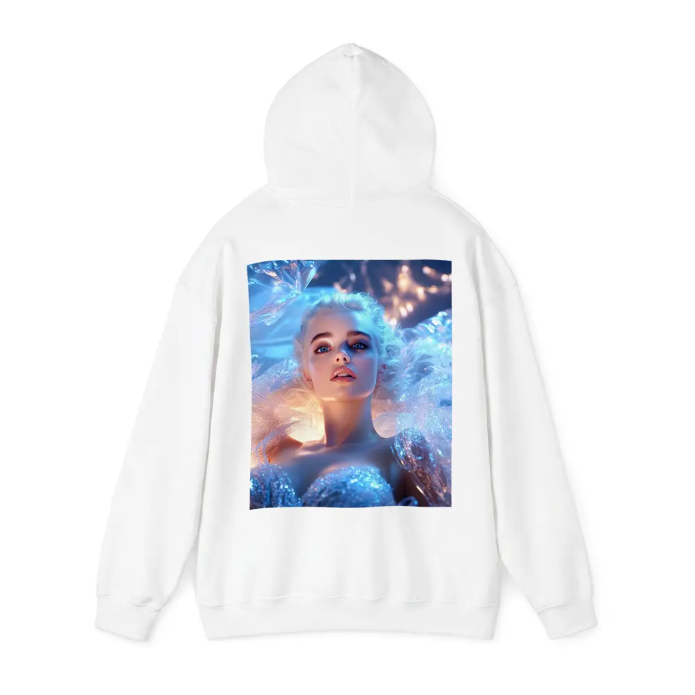 Ice Queen Woman Blue Fantasy Portrait Art – Hoodies