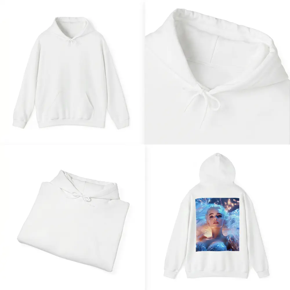 Ice Queen Woman Blue Fantasy Portrait Art – Hoodies