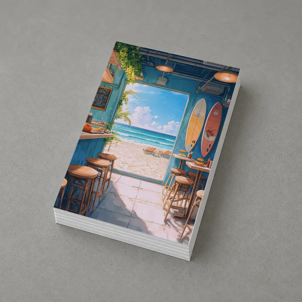 Anime Beach Cafe Interior Ocean View – Postcards