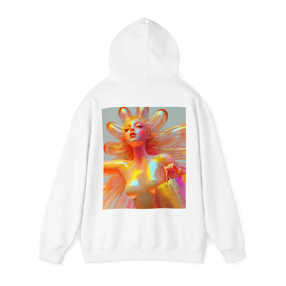 Iridescent Fantasy Woman Flower Holographic Art – Hoodies