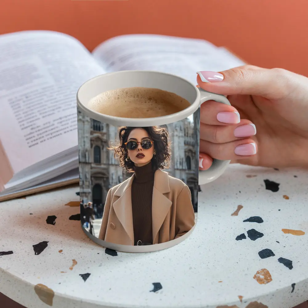 Stylish Woman Milan Cathedral Square Fashion – Mugs
