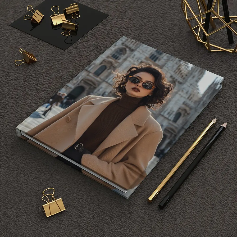 Stylish Woman Milan Cathedral Square Fashion – Notebooks
