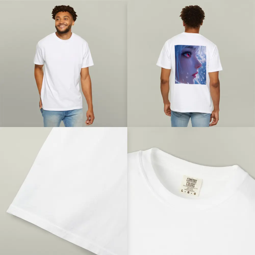 Anime Girl Red Eyes White Hair Snow – T-Shirts
