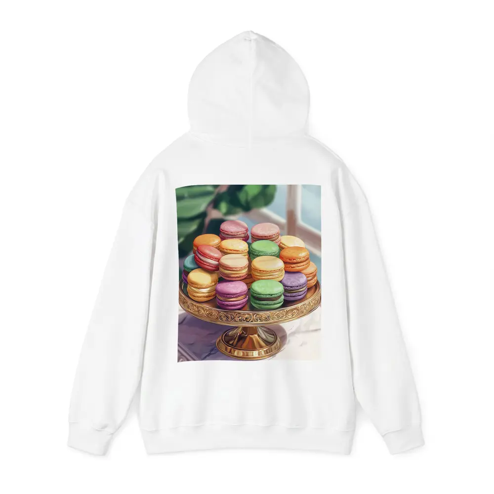 Colorful Macarons on Gold Cake Stand – Hoodies