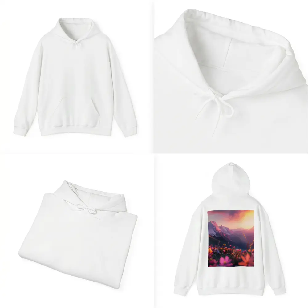Alpine Wildflowers Meadow Mountain Sunset Glow – Hoodies