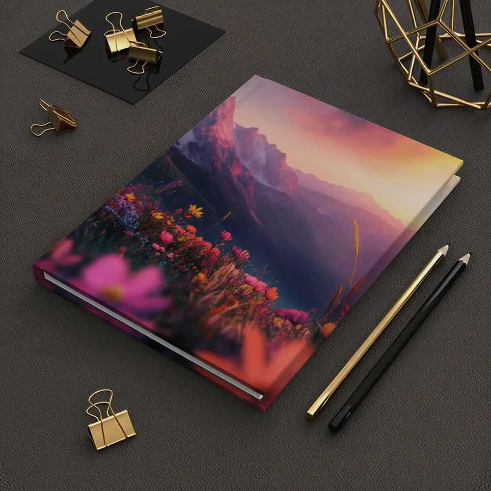 Alpine Wildflowers Meadow Mountain Sunset Glow – Notebooks