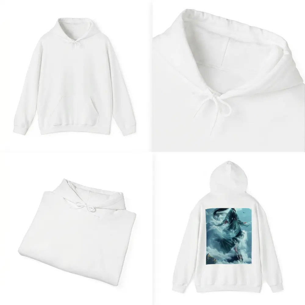 Chinese Goddess Flying Above Mountain Clouds – Hoodies