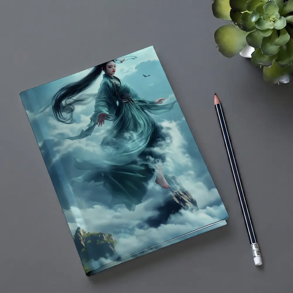 Chinese Goddess Flying Above Mountain Clouds – Notebooks