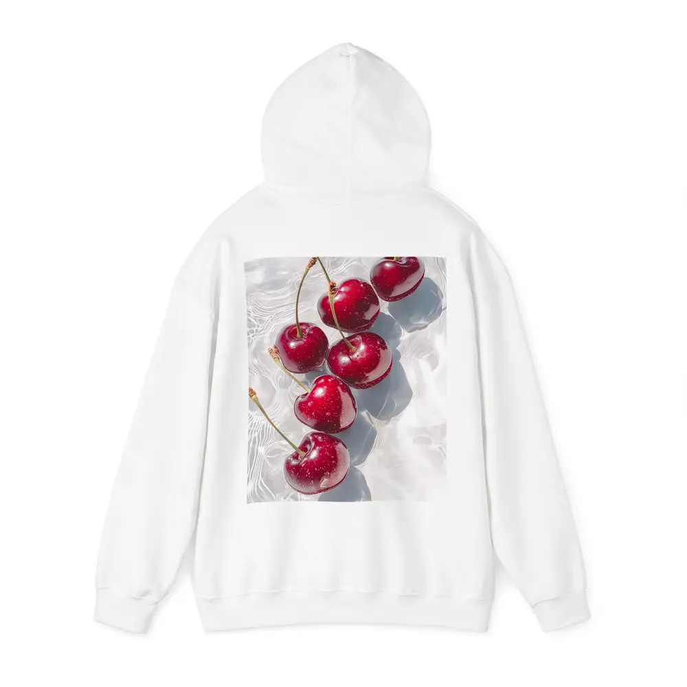 Red Cherries Floating On White Water – Hoodies