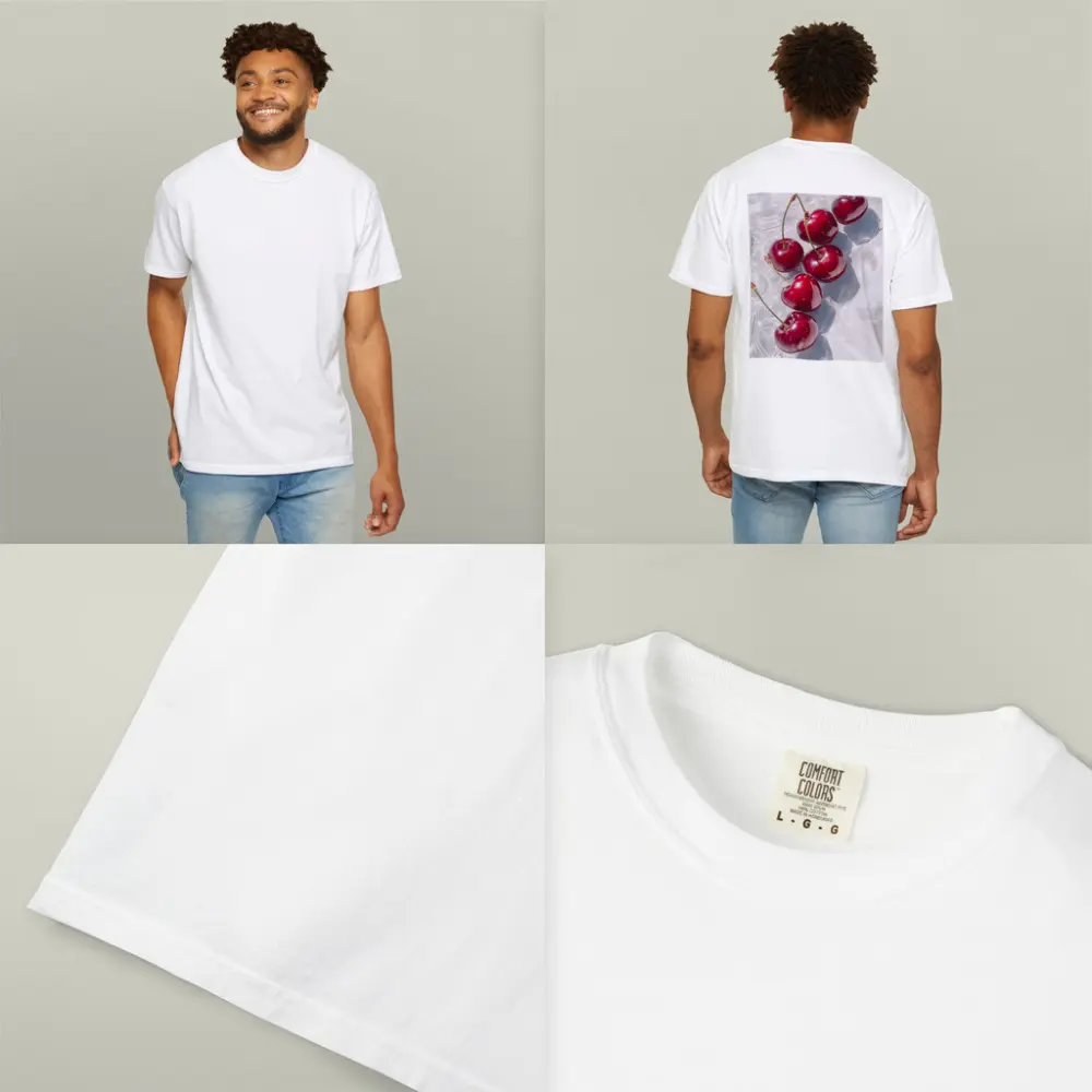 Red Cherries Floating On White Water – T-Shirts