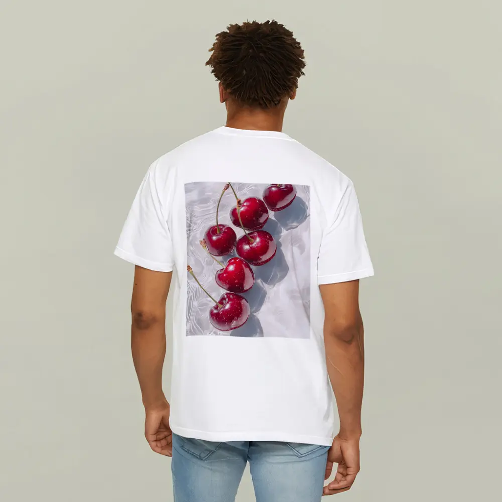 Red Cherries Floating On White Water – T-Shirts