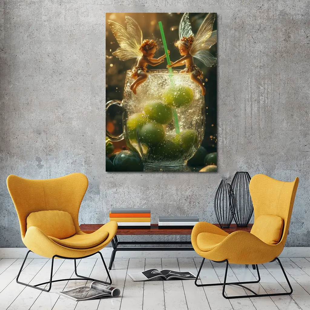 Fairy Fantasy Art Green Limes Glass – Wall Art