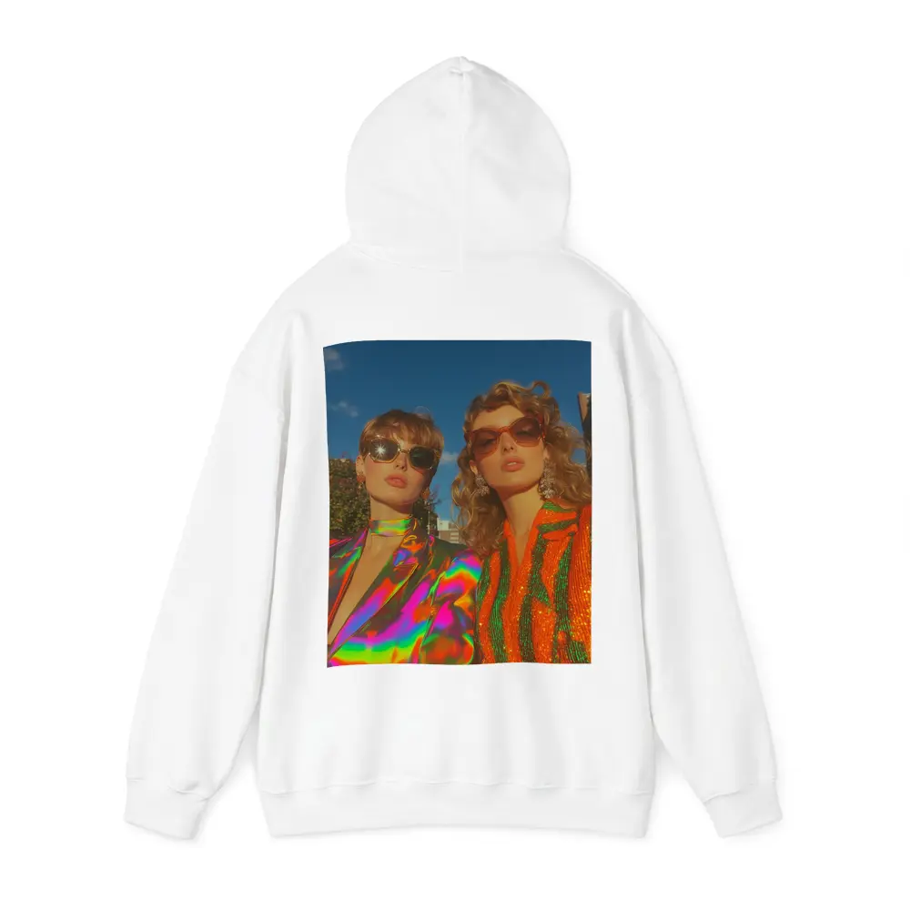 Two Women Retro Fashion Bold Colorful Style – Hoodies
