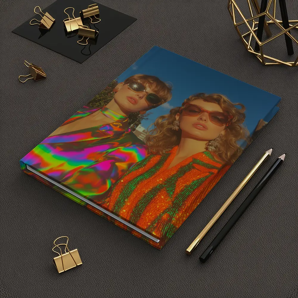 Two Women Retro Fashion Bold Colorful Style – Notebooks