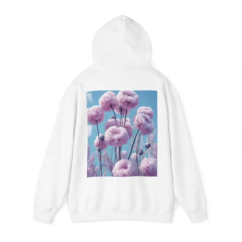 Pink Peonies Against Blue Sky – Hoodies