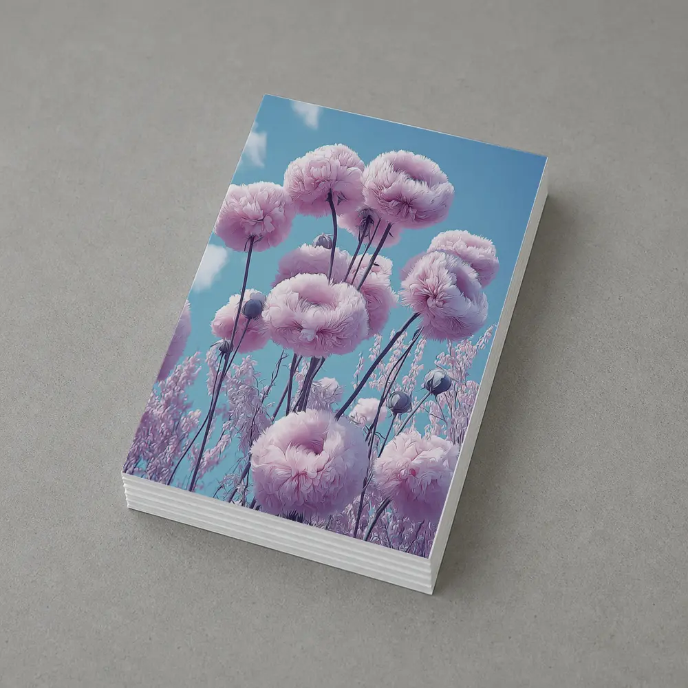 Pink Peonies Against Blue Sky – Postcards