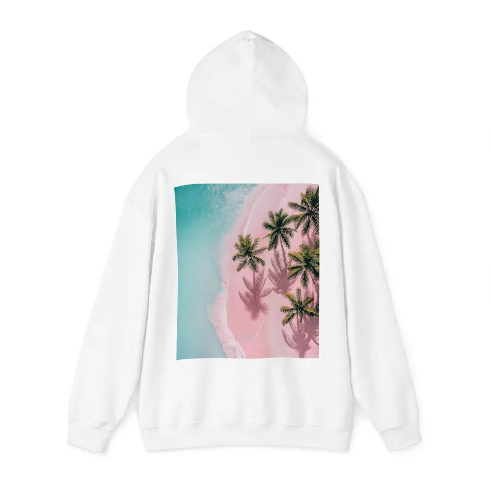 Aerial Pink Sand Beach Palm Trees – Hoodies