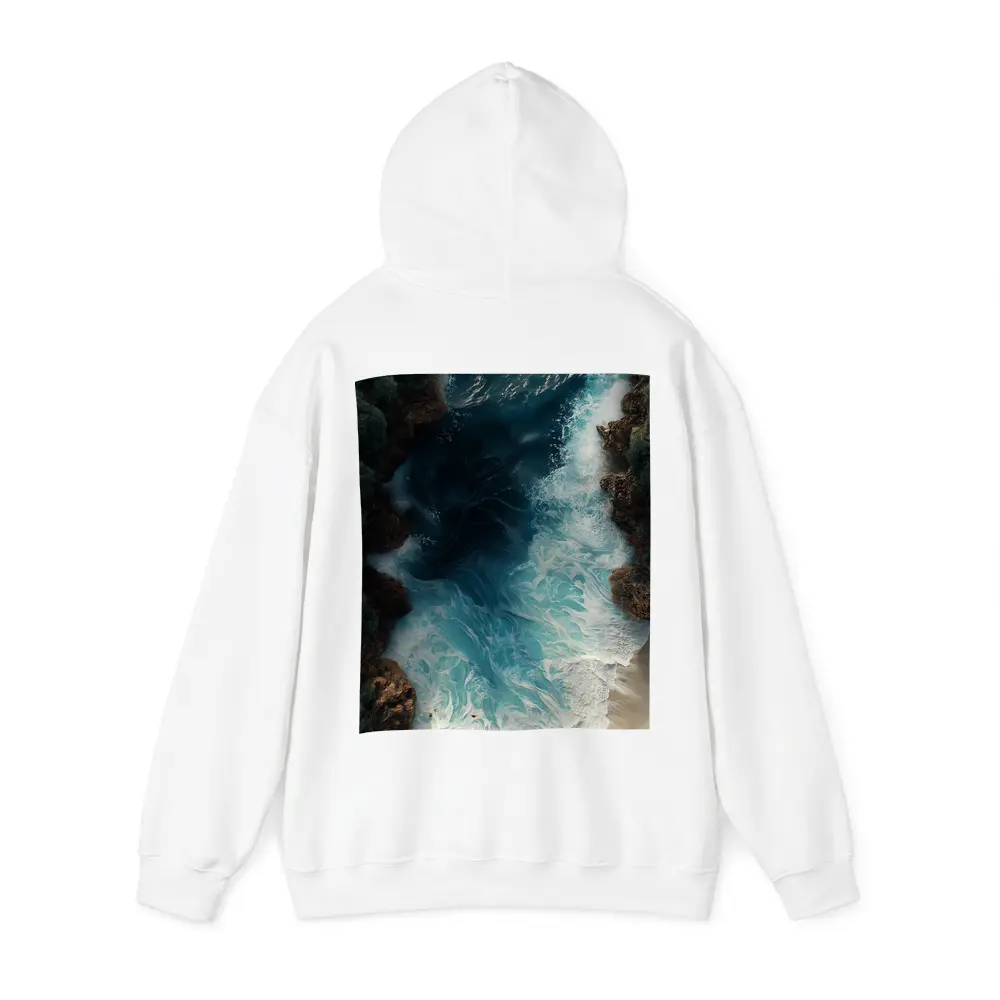 Aerial Ocean Waves Crashing Rocky Coastal Shore – Hoodies