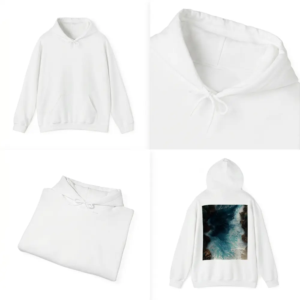 Aerial Ocean Waves Crashing Rocky Coastal Shore – Hoodies