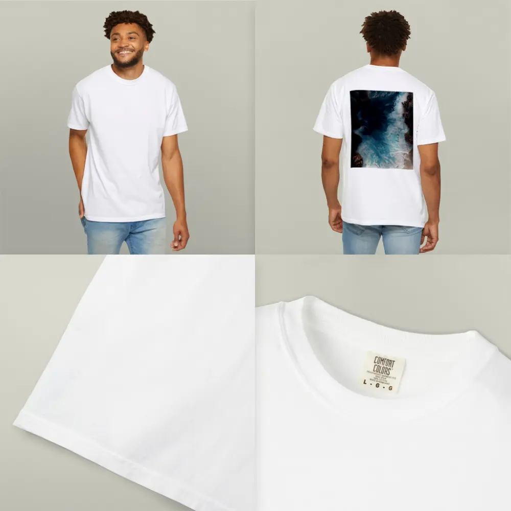 Aerial Ocean Waves Crashing Rocky Coastal Shore – T-Shirts