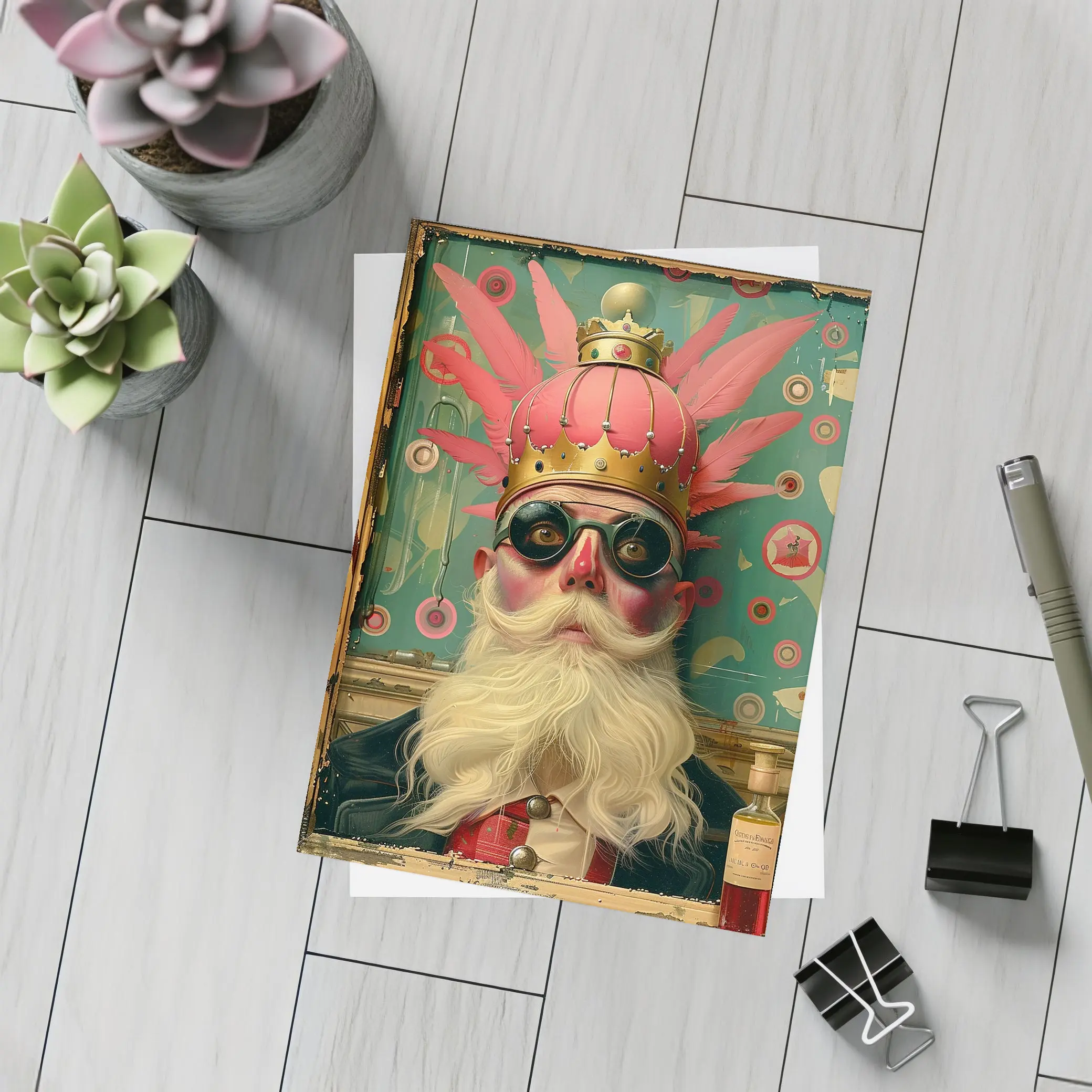 Eccentric King Portrait Pop Art Style – Postcards
