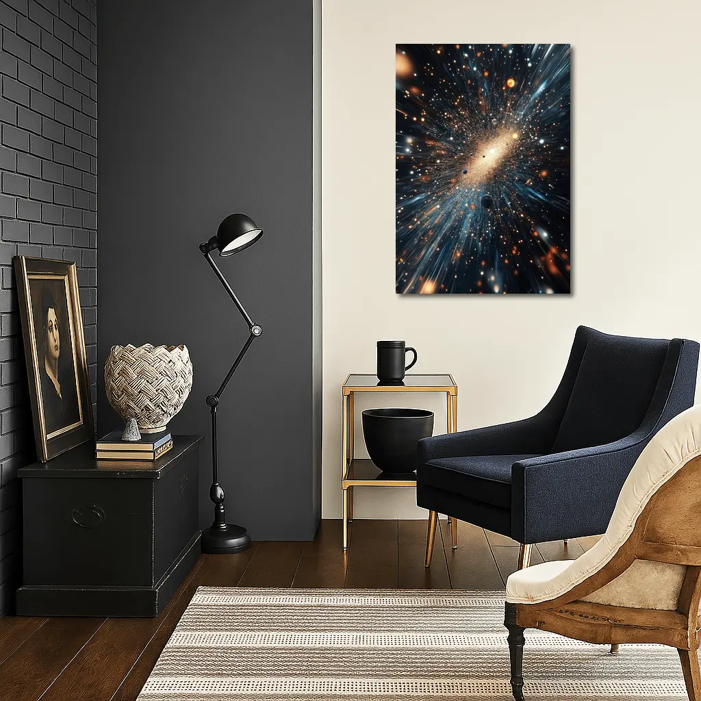 Deep Space Galaxy Explosion Stars Blue – Wall Art