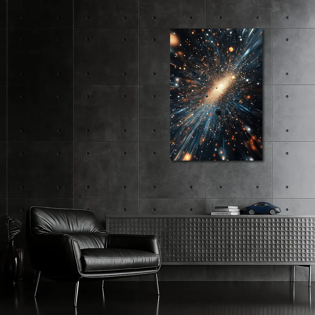 Deep Space Galaxy Explosion Stars Blue – Wall Art