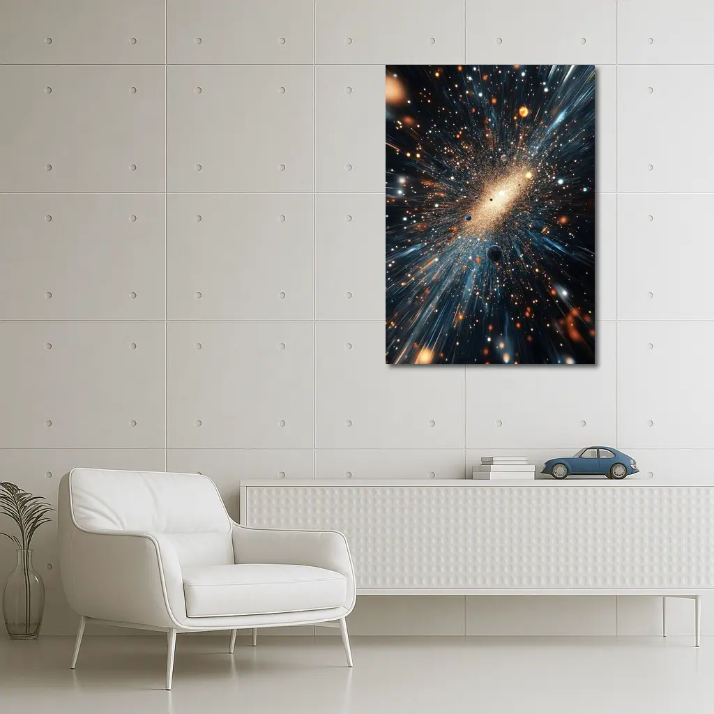 Deep Space Galaxy Explosion Stars Blue – Wall Art