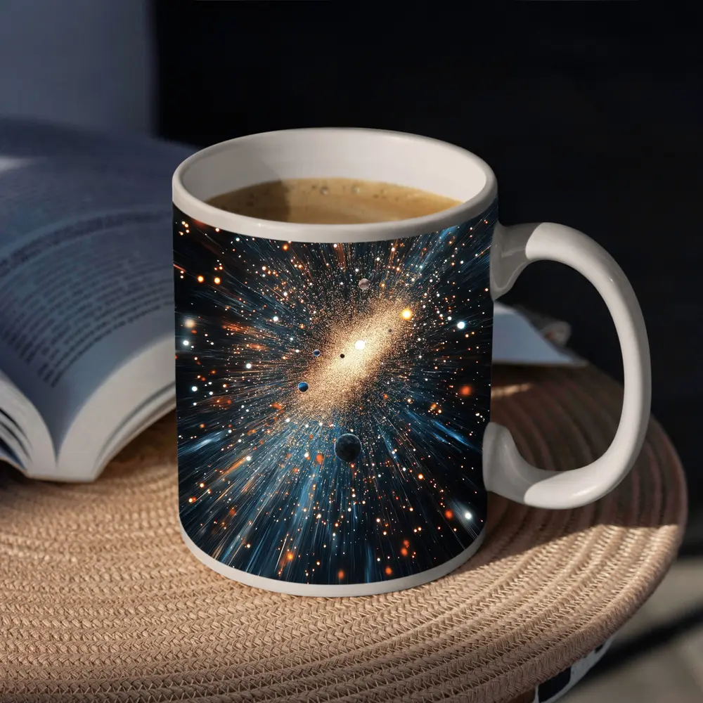 Deep Space Galaxy Explosion Stars Blue – Mugs