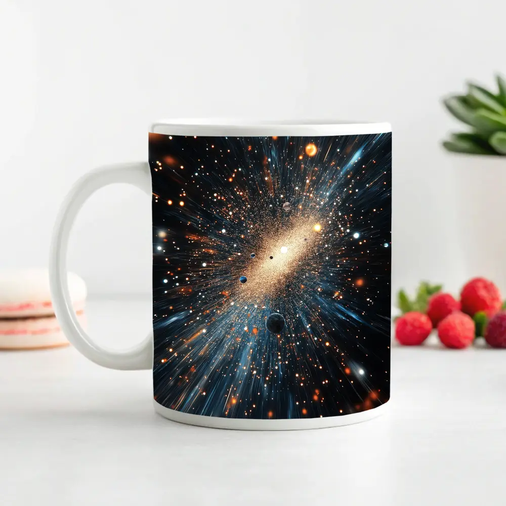 Deep Space Galaxy Explosion Stars Blue – Mugs