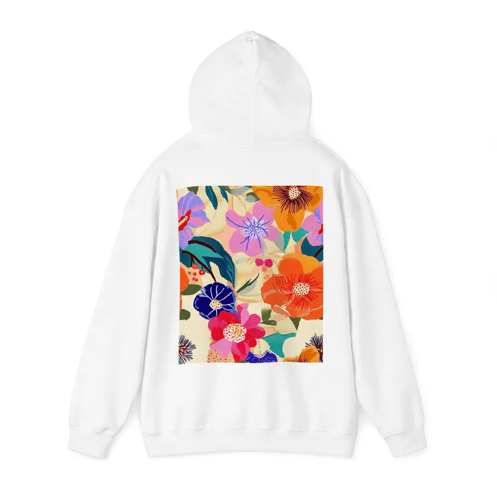 Bold Tropical Floral Pattern Illustration Beige – Hoodies