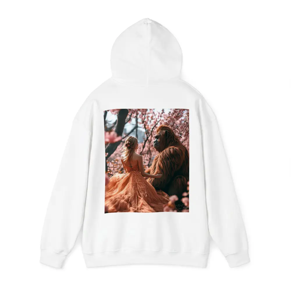 Woman and Gorilla Among Cherry Blossoms – Hoodies